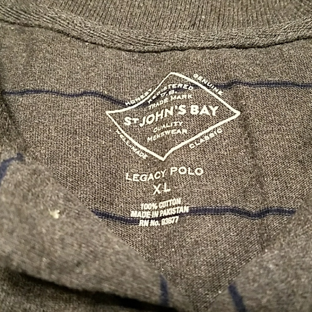 St. John's Bay striped long sleeve polo, size XL - Picture 2 of 2